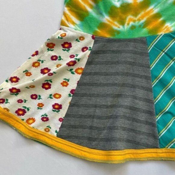 CourtneyCourtney Girls Green Dress 7/8 Sleeveless Halter Twirly Tie Dye Handmade - Picture 6 of 8